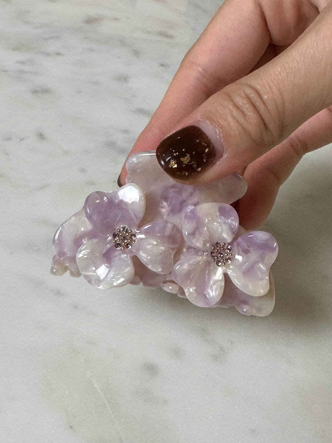 Muse Claw Clip in Purple Flower - MOUSAI