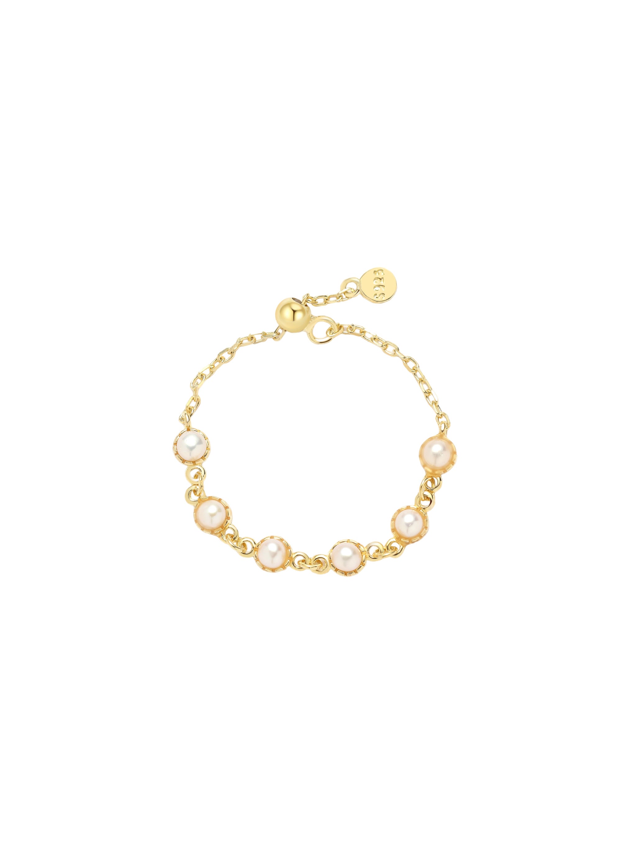 Freya Pearl Chain Ring - MOUSAI