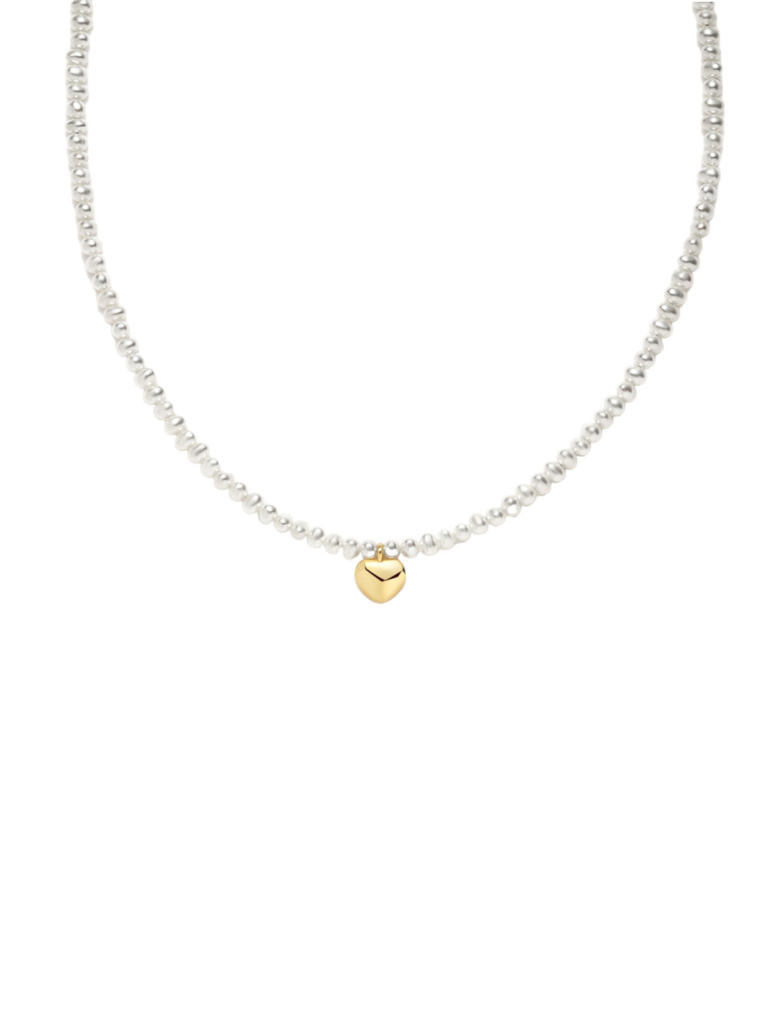 Pearl Necklace with Heart - MOUSAI