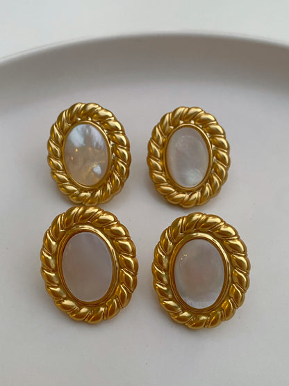 Hera Gemstone Pendant Earrings - MOUSAI