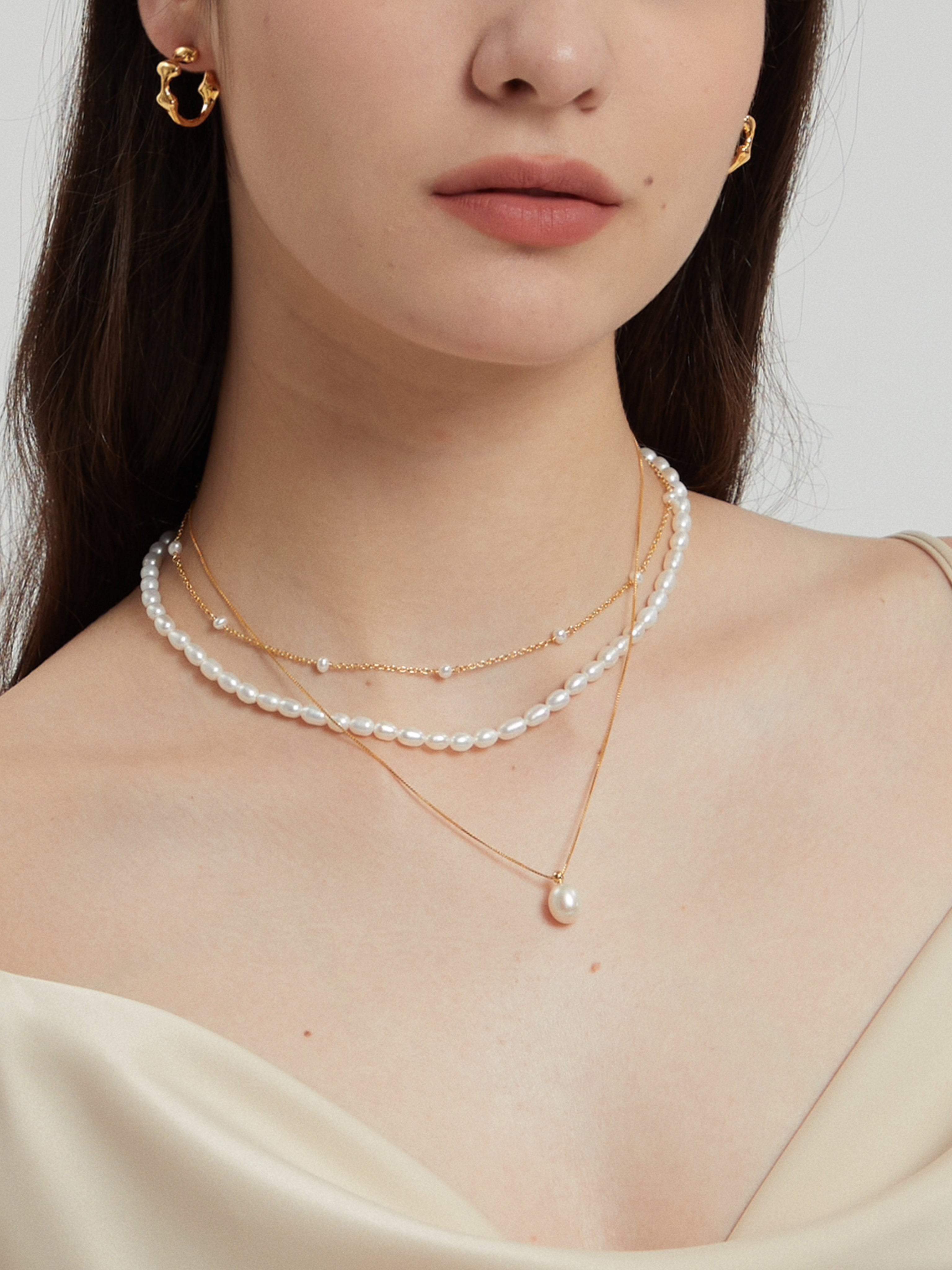 Hazel Pearl Chain Necklace - MOUSAI